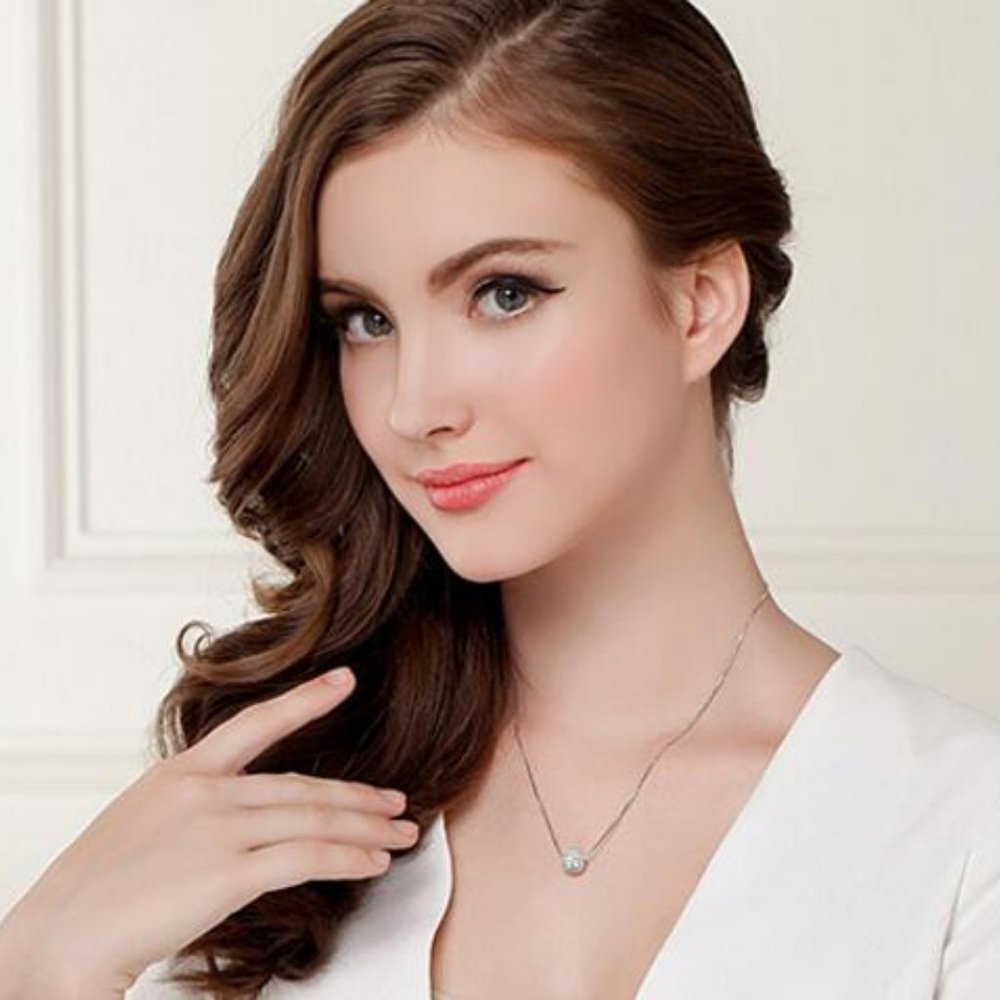 NEW 925 Sterling Silver Diamond Ball Necklace - Picture 4 of 7